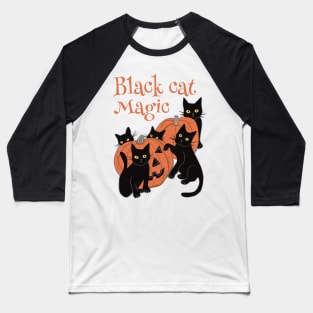 Black Cat Magic Baseball T-Shirt